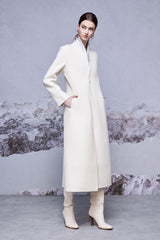 Birch Collarless Structured Knife Coat