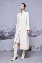 Birch Collarless Structured Knife Coat