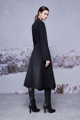 Raven Cashmere Collarless Wrap Coat