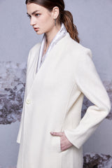 Birch Collarless Structured Knife Coat